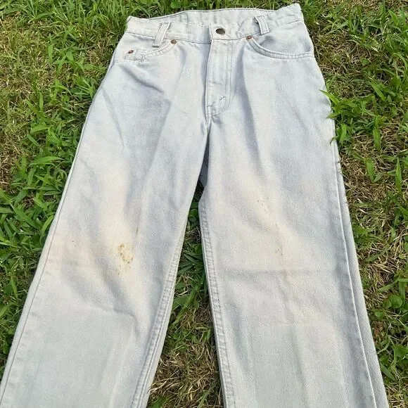 Authentic VTG 80s Gray Levis Orange Tab High Waist Jeans Size 14 Juniors/Youth - Picture 11 of 12